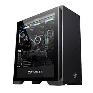 Gabinete Gamer Khamsa Vidro Temperado ARGB Preto Draxen S/fan