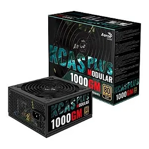 Fonte Aerocool KCAS 1000GM, 1000W, 80 Plus Gold, Modular, Full Range APFC, Sem Cabo, Preto - 81062