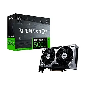 Placa de Vídeo MSI RTX 5060 8G VENTUS 2X OC Geforce NVIDIA, 8GB, GDDR7, 128 bits, 2535 MHz, DLSS 4, Ray Tracing - G5060-8V2C