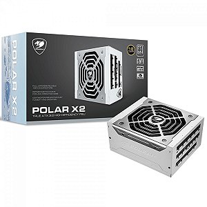 Fonte Cougar Polar x2, 1200W, 80 Plus Platinum, PFC Ativo, ATX 3.1, PCIe 5.1, Full Modular, White