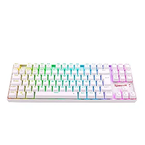 TECLADO MECÂNICO REDRAGON KUMARA PRO RGB WIRELESS E BLUETOOTH BRANCO SWITCH BLUE