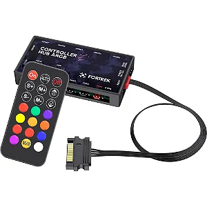 Controladora Fan Fortrek Argb Controller Hub com Controle Remoto 7 Portas