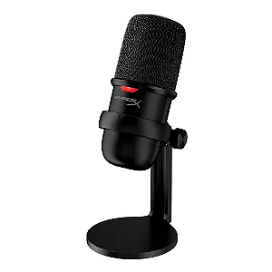 Microfone gamer HyperX - Solocast Black - Multiplataforma, condensador, alta resolução