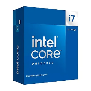 Processador Intel Core i7-14700KF, 14ª Geração, 5.6 GHz Max Turbo, Cache 33MB, 20 Núcleos, 28 Threads, LGA1700 - BX8071514700KF