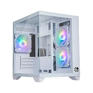 Gabinete Bluecase Gamer Soul PRO BG-052, Frontal e Lateral em Vidro Temperado, 3 Fans 120mm ARGB, Mid Tower Branco
