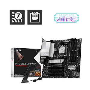 PLACA MÃE MSI PRO B850M-P WIFI, AMD AM5, MATX, WF/BLT, DDR5 - PRO B850M-P WIFI