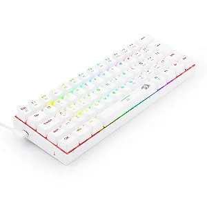 Teclado Mecânico Gamer Redragon Dragonborn, RGB Branco, Switch Brown, 60%, ABNT2 - K630W-RGB
