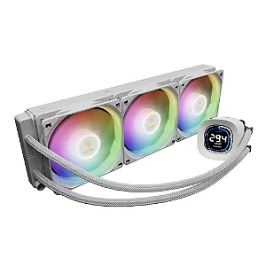 WATER COOLER 360MM GAMDIAS AURA GL 360 LCD WH, ARGB, WHITE - AURA GL 360 LCD WH