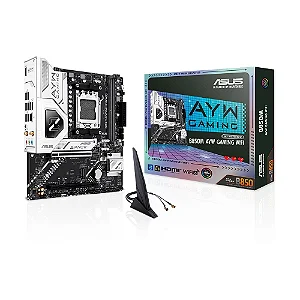 Placa Mãe Asus B850M AYW Gaming WiFi, Chipset B850, AMD AM5, mATX, DDR5, 90MB1LW0-M0EAY0