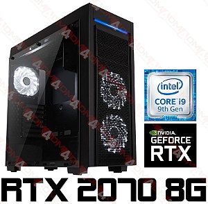 PC Gamer Intel Core I9 Coffee Lake 9900KF, 16GB DDR4, SSD NVME 256GB, HD 2GB, GPU GEFORCE RTX 2070 OC 8GB