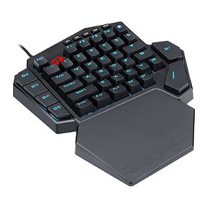 Teclado Mecanico Gamer Redragon Ditix One-Handed, RGB, Switch Azul, Preto, K601-RGB