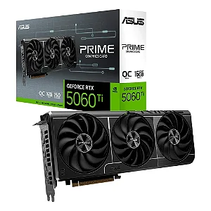 Placa de Vídeo ASUS PRIME-RTX 5060 TI O16G NVIDIA GeForce, 16GB GDDR7, 128 bits, 2602MHz, OpenGL 4.6, Ray Tracing - 90YV0MH2-M0NA00