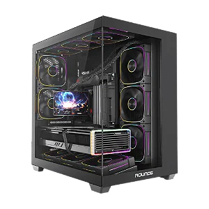 Gabinete Round5 Asuka Black, Mid Tower, ATX, Vidro Temperado, Preto Sem Fan
