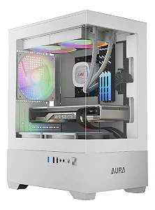 GABINETE GAMER GAMDIAS AURA GC 9M ELITE ARGB PRETO COM 3 FANS