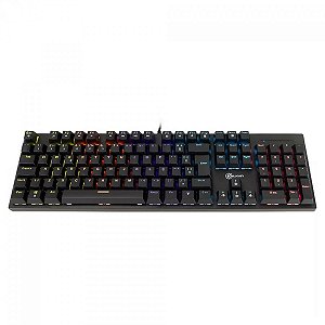 Teclado Mecânico Gamer Kalkan Loki Iluminação Rainbow Preto ABNT2 Switch Marrom KLK00013