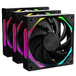 KIT 3 FANS 120MM KALKAN HALO ARGB PRETO KLK00019