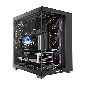GABINETE GAMER ROUND5 ASUKA BLACK (ATX / CUBO / FRONTAL VIDRO / SEM FAN)