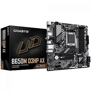 Placa Mãe Gigabyte B650M D3HP AX Wi-Fi AM5 4xDDR5 Chipset AMD B650 mATX