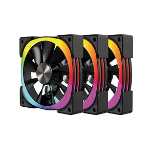 KIT FAN 3 UNIDADES K04 BLUECASE PRETO ARGB