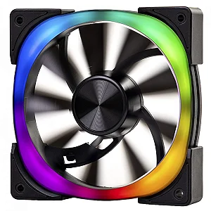 KIT 7 FANS ROUND5 JETTA PRETO COM CONTROLADORA ARGB