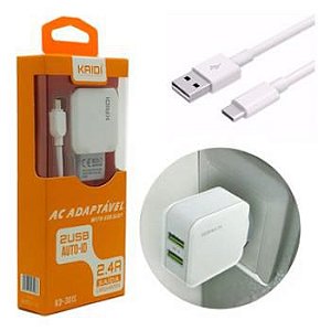 Carregador de Celular Fonte USB 2.4A Kaidi KD-301C