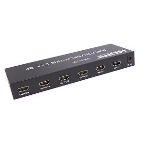 Switch/splitter Matrix 2x4 Hdmi 2.0 3d Full Hd 4k