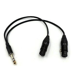 Cabo P10 stereo para 2XLR fêmea