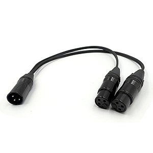 Cabo XLR macho para 2XLR fêmea