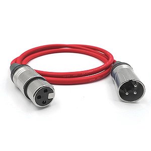 Cabo XLR profissional - 10 Metros - Vermelho