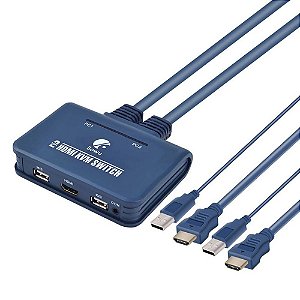 KVM Switch HDMI 2 Portas com USB