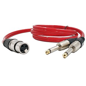 Cabo XLR Fêmea para 2 P10 1,5mt