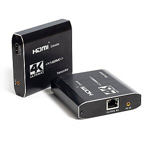 Extender HDMI TX RX 4K com IR 120 metros