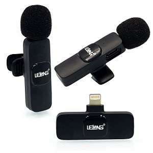 Microfone de Lapela Duplo para Celulares Lightning LE-932 LeLong