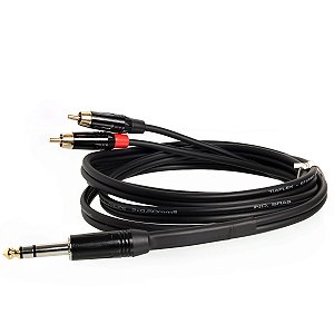 Cabo P10 Estéreo para RCA LxR Profissional Ion Black - 4 metros