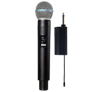 Microfone Sem Fio Dinâmico Recarregável Display Digital
