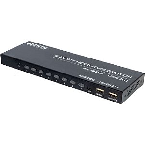 Switch HDMI KVM 4k USB 2.0 8 portas