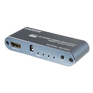 Switch HDMI 3 em 1 UltraHD 8K Com Controle Remoto