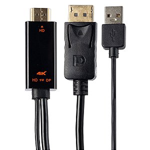 Cabo Adaptador HDMI para Displayport 4K 1.8 metros