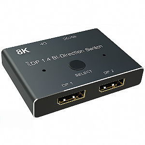 Switch Splitter DisplayPort Bidirecional 1x2 2x1 8K 4K 2K