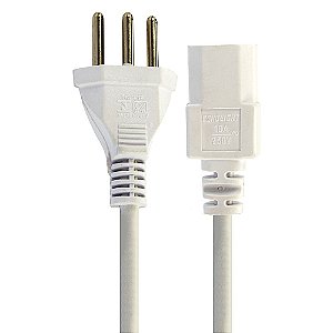 Cabo de Força Novo 10A Padrão Brasileiro 5 m Branco