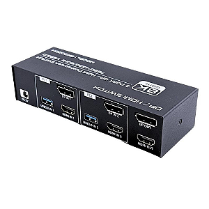 Switch KVM 2 Portas HDMI/DP 8K