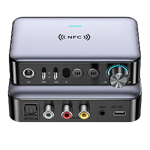 Transmissor Receptor Bluetooth NFC Óptico RCA P2 Microfone