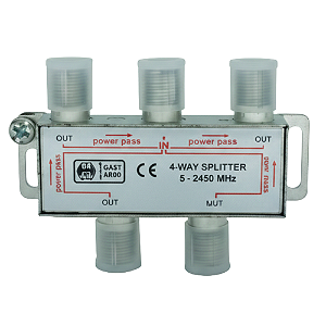 Divisor de Sinal Coaxial 1 Entrada para 4 Saídas