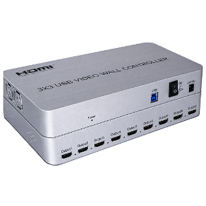 Controlador Video Wall 3x3 HDMI 4K 9 Telas com USB