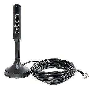 Exbom Antena Digital Uhf 240km Smart Tv Interna Externa 5m Preto