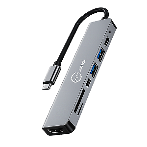 Hub USB-C 7 em 1 HDMI 4K PD 100W SD TF USB 3.0