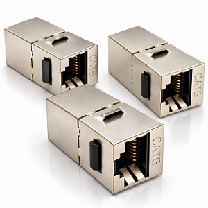 Kit com 3 peças Keystones RJ45 Cat6 Blindado