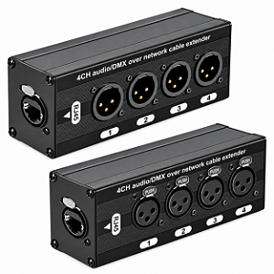 Extensor de Áudio XLR RJ45 4 Canais
