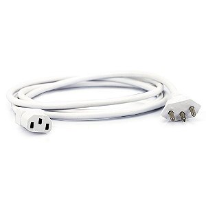 Kit 15 Peças Cabo de Força Novo Padrão Brasil Branco - 1.8m