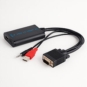 Conversor VGA para HDMI com Áudio USB 1080p